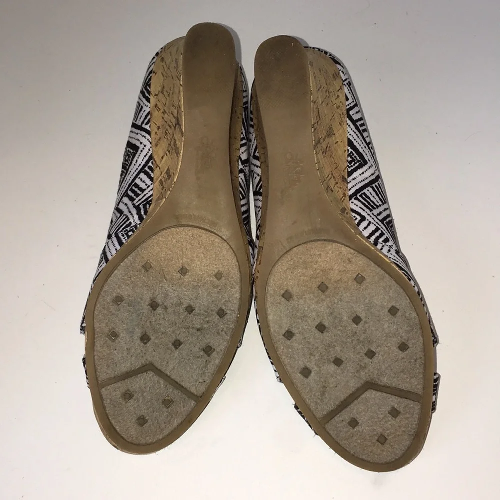 ❤️LIFE STRIDE Rogue‎ Canvas Open Toe Wedge ~9